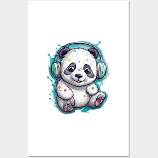 Cute Panda Beats Posters and Art